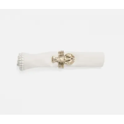 Marlin Tarnish Silver, Lobster Napkin Ring, Boxed Set of 4