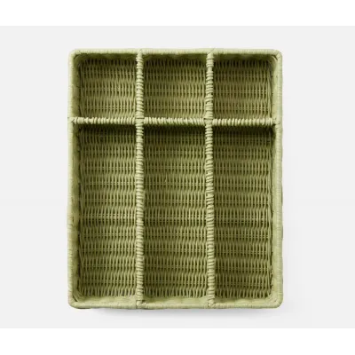 Micaela Mint Green, Flatware Holder, Rattan