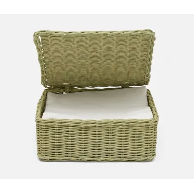 Micaela Mint Green, Luncheon Napkin Tray, Rattan
