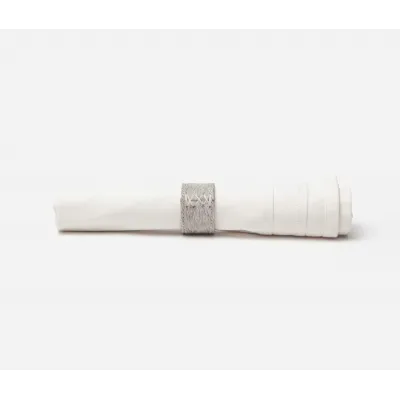 Morgan Napkin Ring, Gray, Hair-on Hide, Boxed Set of 4