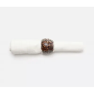Olivia Tiger Cowrie Shell Napkin Ring, Boxed Set of 4