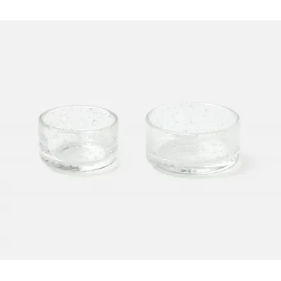 Vista Round Mini Bowls, Clear Hand Blown Glass, Boxed Set of 4