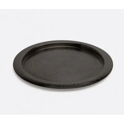 Winsford Black Nickel Tray Round Etched Metal