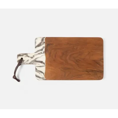 Austin Brown Swirled Serving Board Resin/Natural Teak