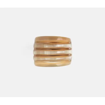 Azure Natural Horn Napkin Ring, Boxed Set of 4