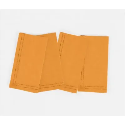 Betty Marigold Double Eyelet Cocktail Napkin Cotton Canvas 10X10, Pack of 4