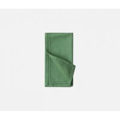 Betty Ivy Green Double Eyelet Cocktail Napkin Cotton Canvas 10X10, Pack of 4