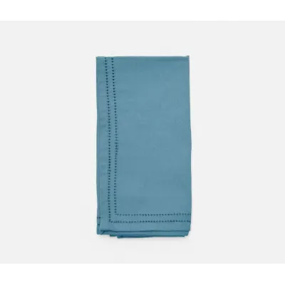 Betty Dusty Teal Double Eyelet Cocktail Napkin Cotton Canvas 10X10, Pack of 4