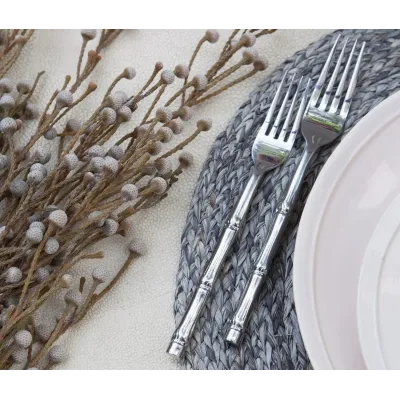 Liliana Polished Silver Flatware, 5-Piece Set: Knife, Dinner Fork, Salad Fork, Soup Spoon, Tea Spoon