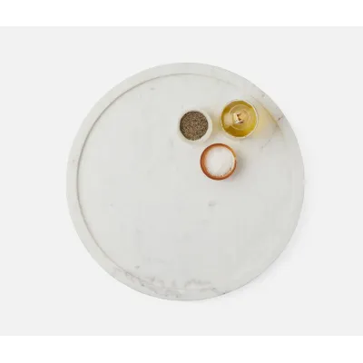 Portia White Marble, Lazy Susan, 18"D