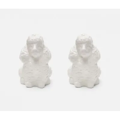 Sidney White, 1 Set of Poodle Salt & Pepper Shakers, Porcelain, Boxed