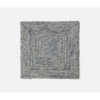 Zoey Slate Blue, Square Placemat, Raffia, Pack of 4