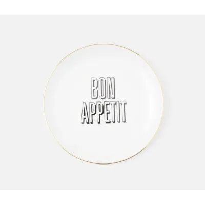 Sabrina Bon Appetit, White Porcelain, Salad/Dessert Plate, Pack of 4