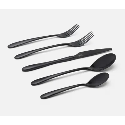 Alba Black 5-Pc Setting (Knife, Dinner Fork, Salad Fork, Soup Spoon, Tea Spoon)
