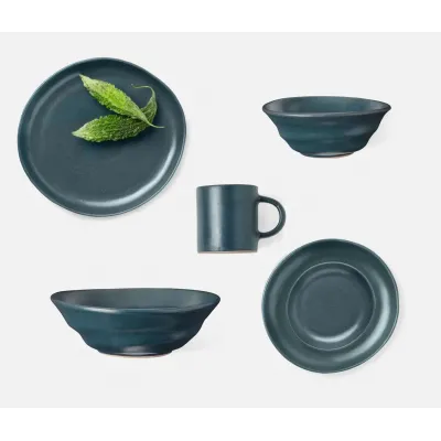 Marcus Midnight Teal Bread Plate Stoneware, Pack of 4