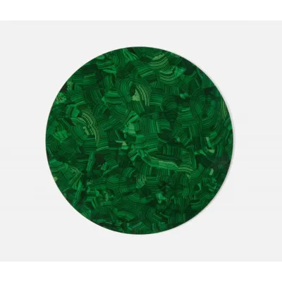 Jonathan High Gloss Faux Malachite, Round Placemat, Pack of 2