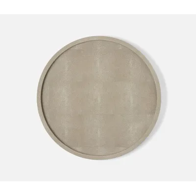 Calvin Sand, Lazy Susan, Realistic Faux Shagreen, 18"D