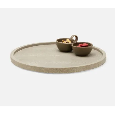 Calvin Sand, Lazy Susan, Realistic Faux Shagreen, 18"D
