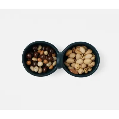 Desmond Midnight Teal, Snack Bowl, Stoneware, Double, Pack of 2