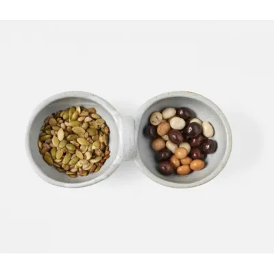 Desmond White Salt Glaze, Snack Bowl, Stoneware, Double, Pack of 2