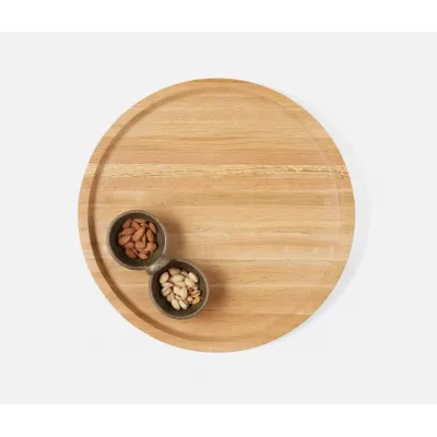 David Natural Oak Wood, Lazy Susan, 18"D