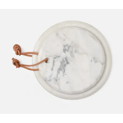 Viola White Marble, Round Serving Boards, Set of 2