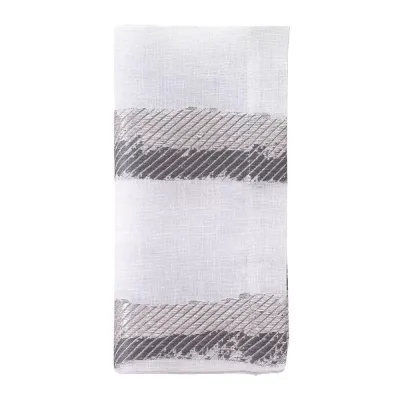 Brushstroke Gray Linen Table Linens