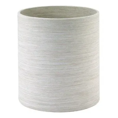 Grasscloth Ecru Round Waste Basket