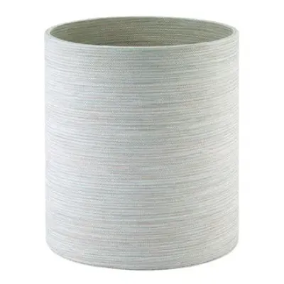 Grasscloth Celadon Round Waste Basket