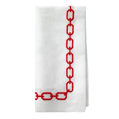Chains Red 21" Napkin , Set of 4