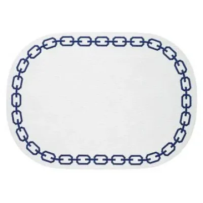 Chains White Navy Oval Placemats, Set of 4