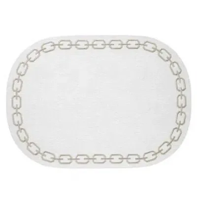 Chains White Gold Oval Placemats, Set of 4