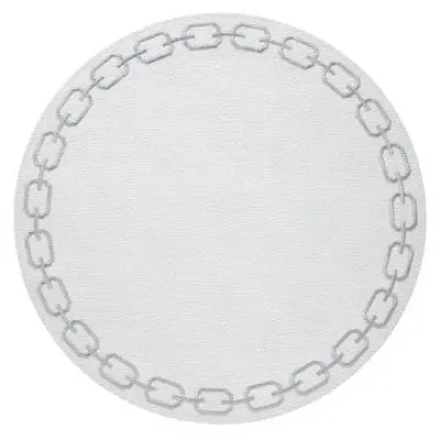 Chains White Silver 15" Round Placemats, Set of 4