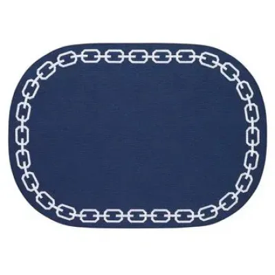 Chains Navy White Oval Placemats, Set of 4