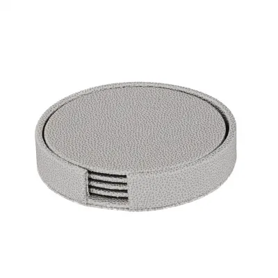 Skate Gray Round Boxed Coaster Set, Set of 4