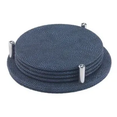 Stingray Navy Round Coaster Set