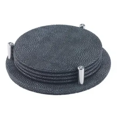 Stingray Charcoal Round Coaster Set