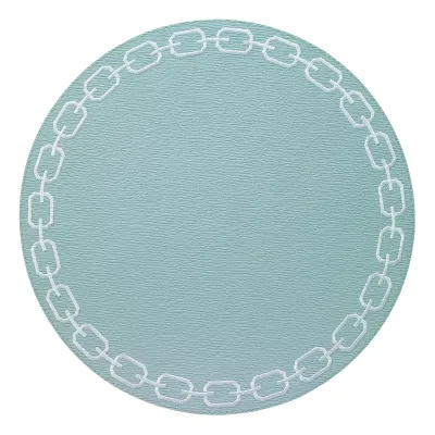 Chains Celadon White 15" Rd Placemats, Set of 4