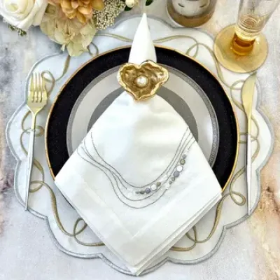 Drift Flow Gold/Silver Napkin 22” Pack of 4