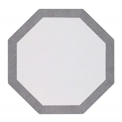 Bordino Silver Sparkle Octagon mat, Set of 4