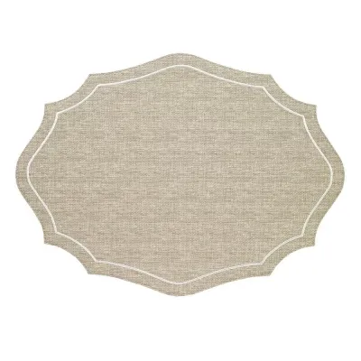 Byzantine Beige White Placemats, Set of Four