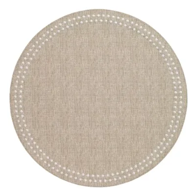 Pearls Beige White Placemats, Set of Four