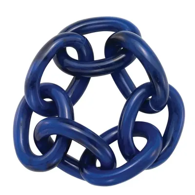 Chain Link Navy Napkin Rings, Set of Four