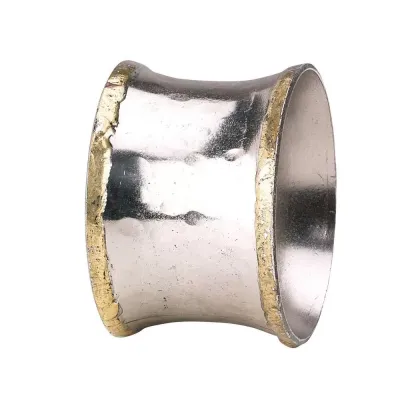 Concave Metallic Napkin Rings, Set of Four