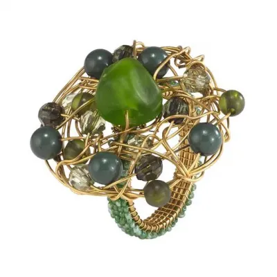 Amulet Green Napkin Rings, Set of 4
