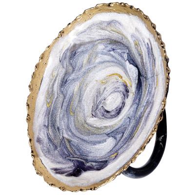 Painted Oyster Blue Napkin Ring, Set of 4