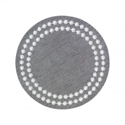 Pearls Gray Silver Coasters, Set of 4
