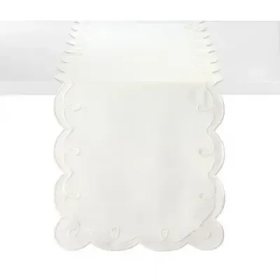 Ribbon Twirl White Runner 15"x55"