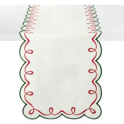 Ribbon Twirl Red & Green Runner 15x55"