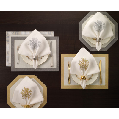 Starburst Gold Embroidered 22" Napkin, Set of 4